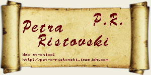 Petra Ristovski vizit kartica